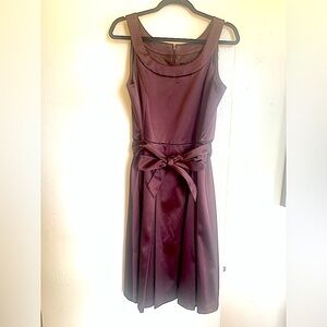 R & M RICHARDS Satin After Five Dress-Chocolate Brown-Size 16